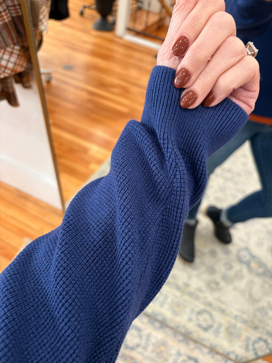 Button Front Cardigan- Navy