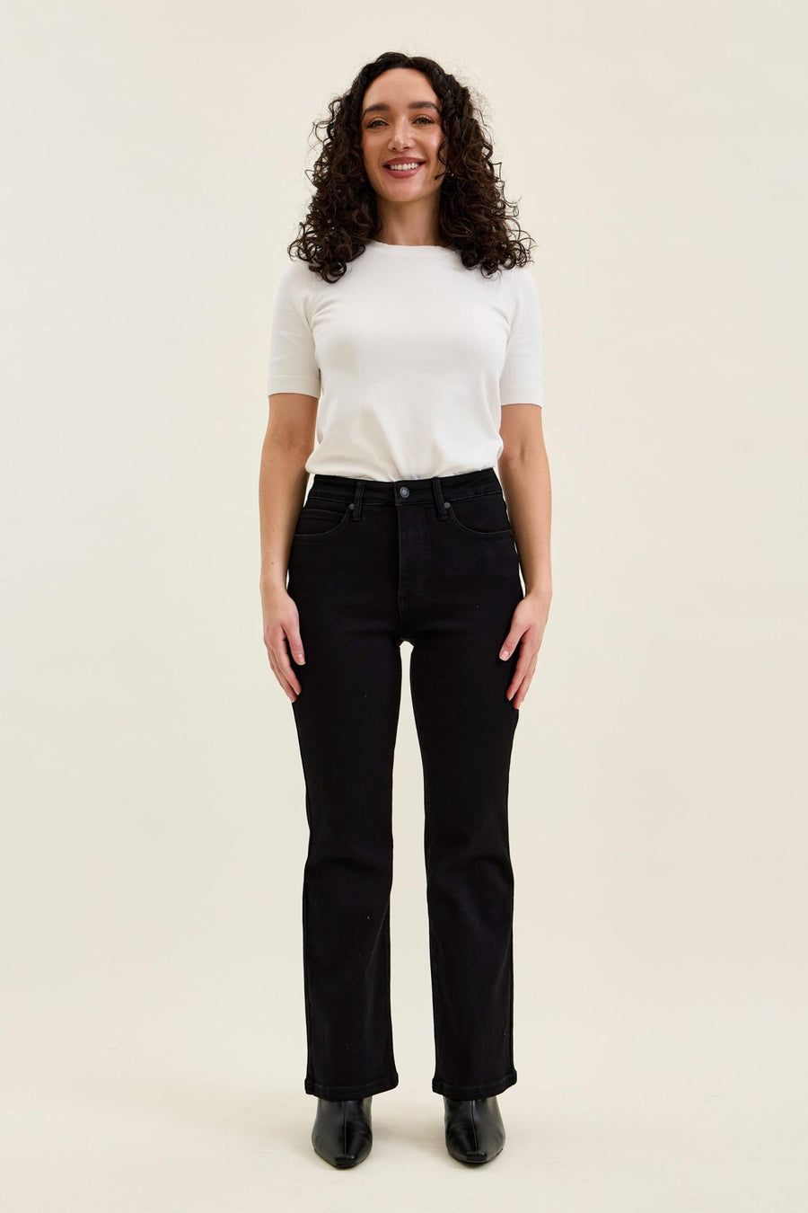 Petite Length Tummy Control Bootcut- Jet Black