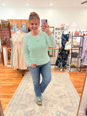 Amelia Striped Hoodie - Green
