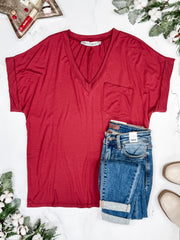 WAREHOUSE Sierra Pocket Top - Terra Cotta