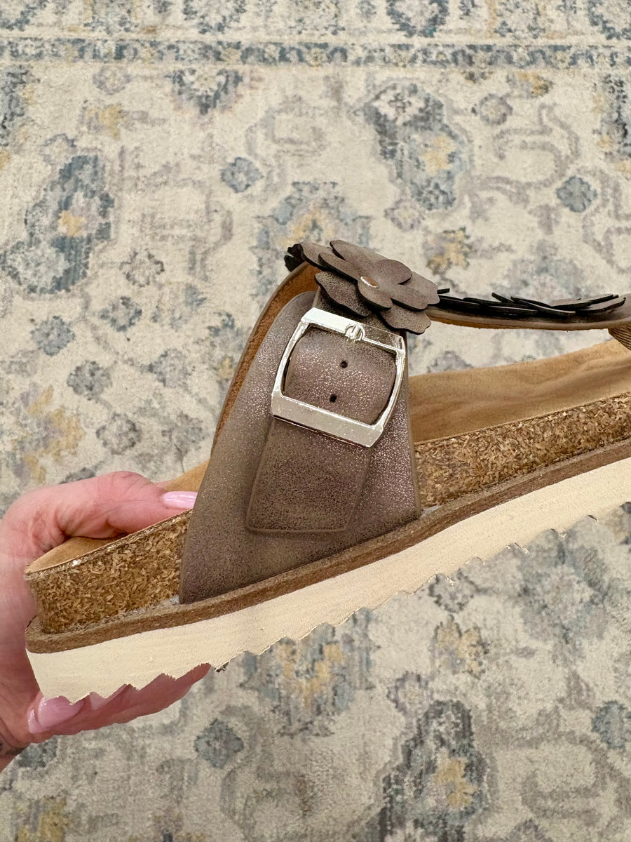 Bless Her Heart Sandal- Pewter