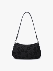 Asia Floral Shoulder Bag: Black