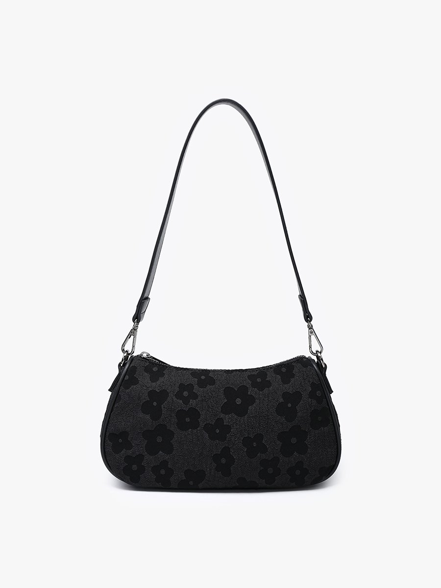 Asia Floral Shoulder Bag: Black