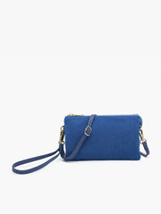 Riley Corduroy Crossbody/Wristlet: Black