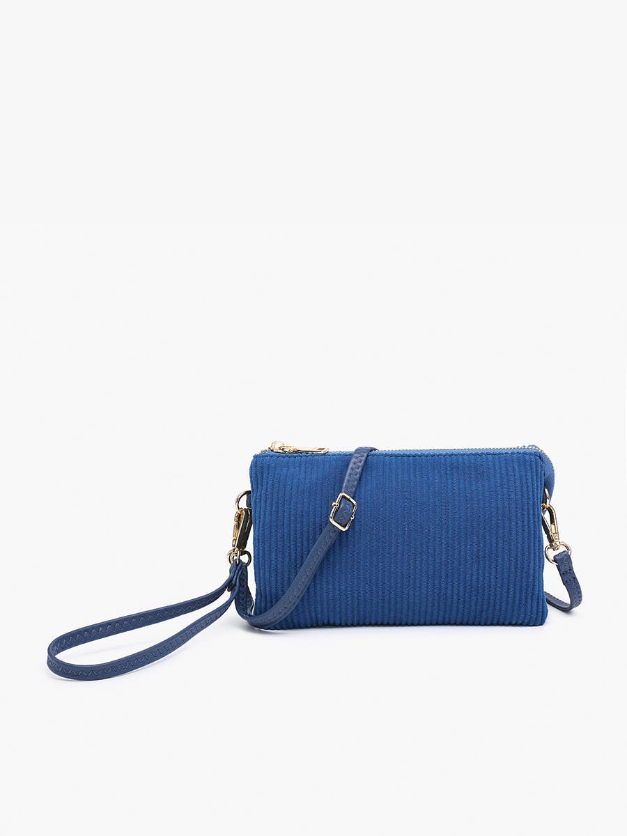 Riley Corduroy Crossbody/Wristlet: Black
