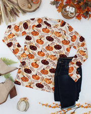 WAREHOUSE ONLY Blair Long Sleeve Top - Autumn Gourds