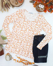 WAREHOUSE ONLY Long Sleeve Sarah Ruffle Top - Autumn Vines