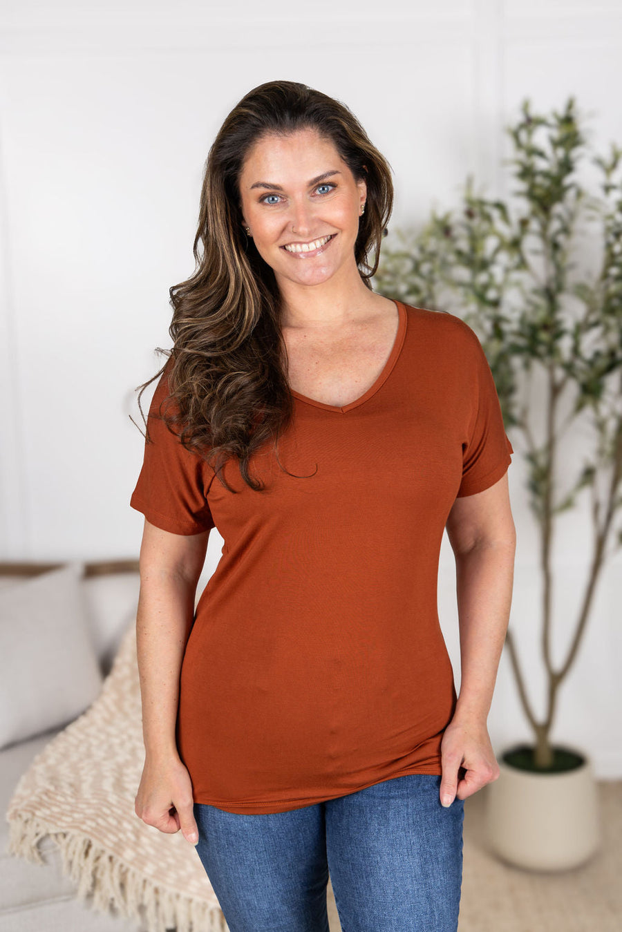 WAREHOUSE Chloe Cozy Tee - Rust