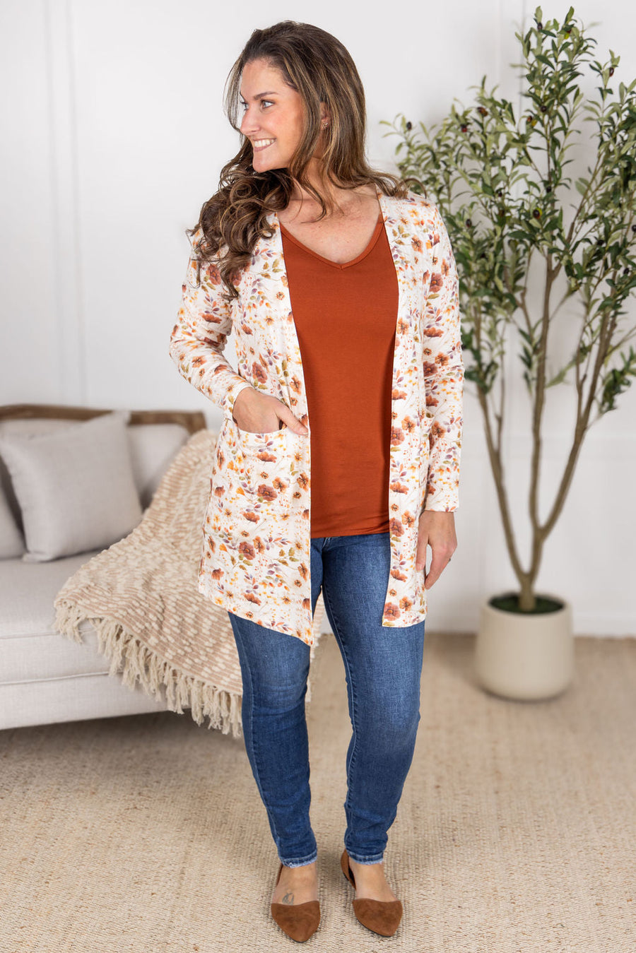 WAREHOUSE Classic Cardigan - Harvest Charm Floral