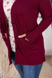 WAREHOUSE Cori Cardigan - Burgundy