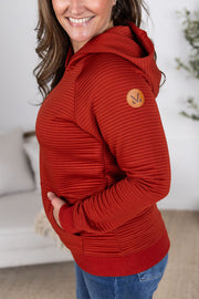 WAREHOUSE Tatum Textured Pullover Hoodie - Rust
