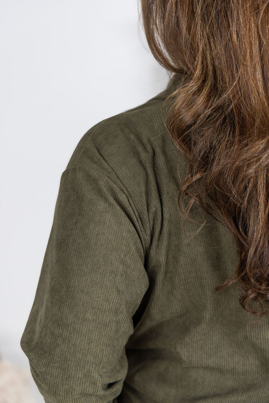 WAREHOUSE Lightweight Corduroy Button Down - Olive