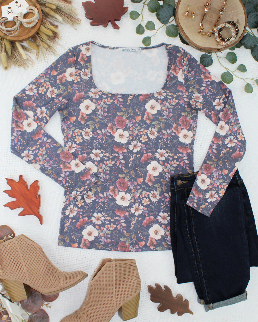 WAREHOUSE ONLY Alyssa Long Sleeve Top - Blushwood Floral