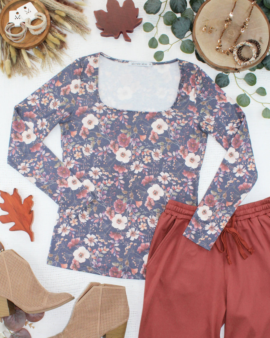 WAREHOUSE ONLY Alyssa Long Sleeve Top - Blushwood Floral