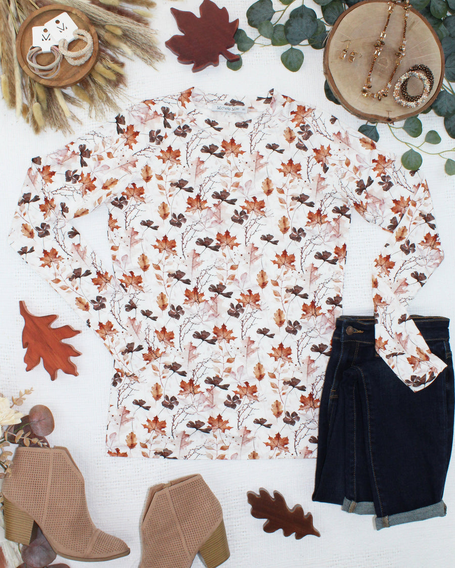 WAREHOUSE ONLY Blair Long Sleeve Top - Fall Foliage