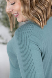 WAREHOUSE Ella Long Sleeve Top - Sage