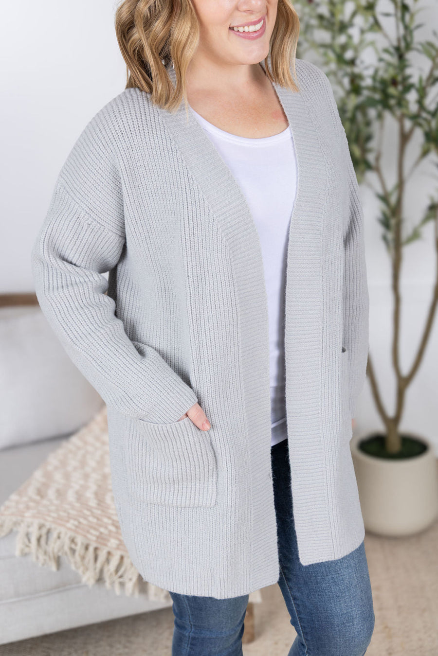 WAREHOUSE Layla Sweater Cardigan - Grey