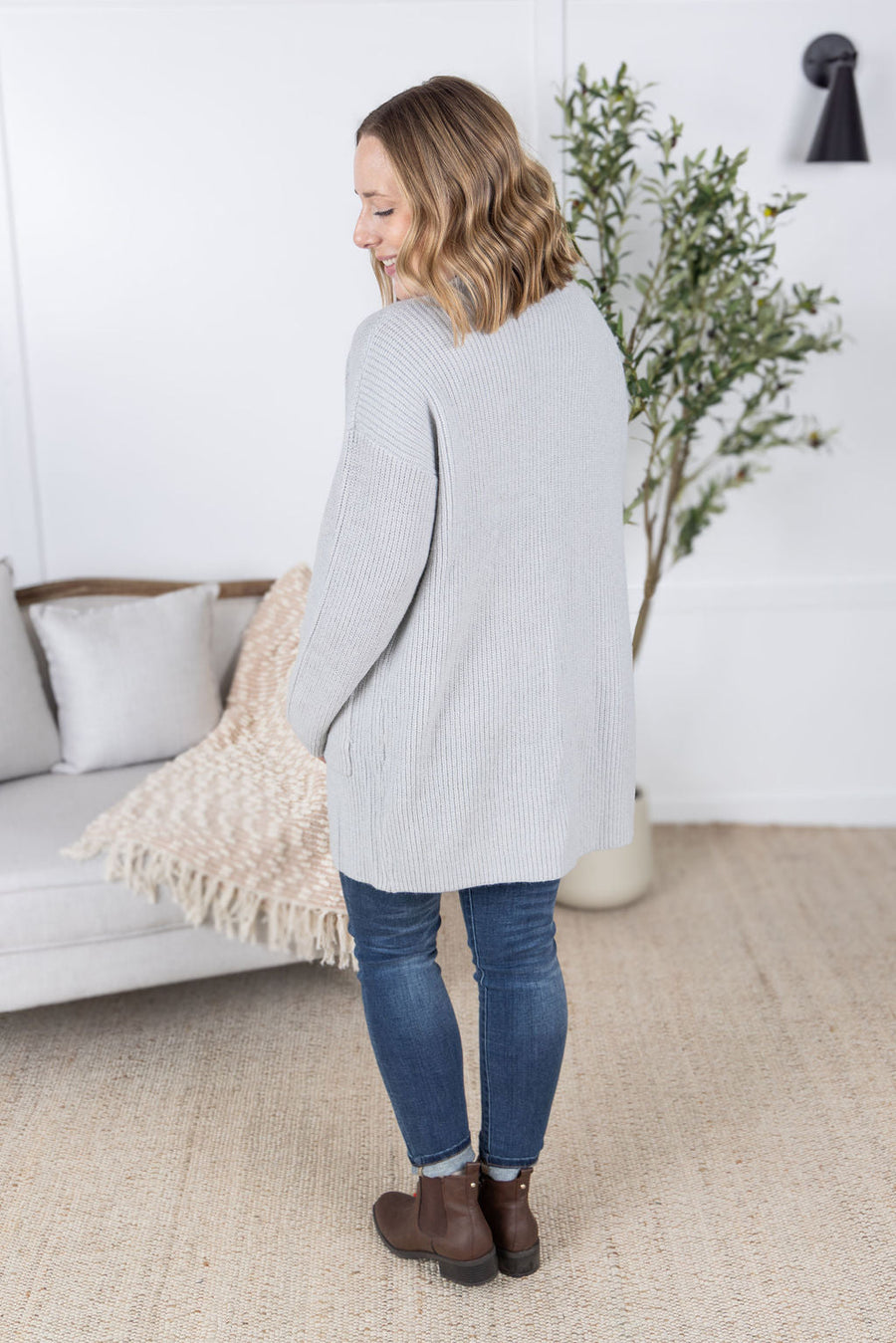 WAREHOUSE Layla Sweater Cardigan - Grey