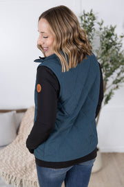 WAREHOUSE Remy Zip Up Vest - Teal