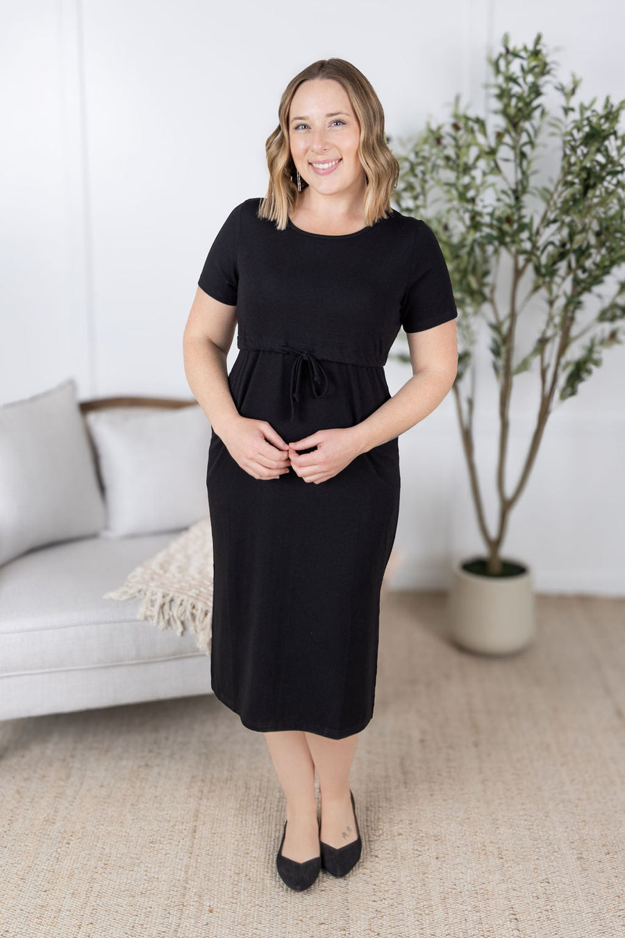 WAREHOUSE Gracelynn Midi Dress - Black