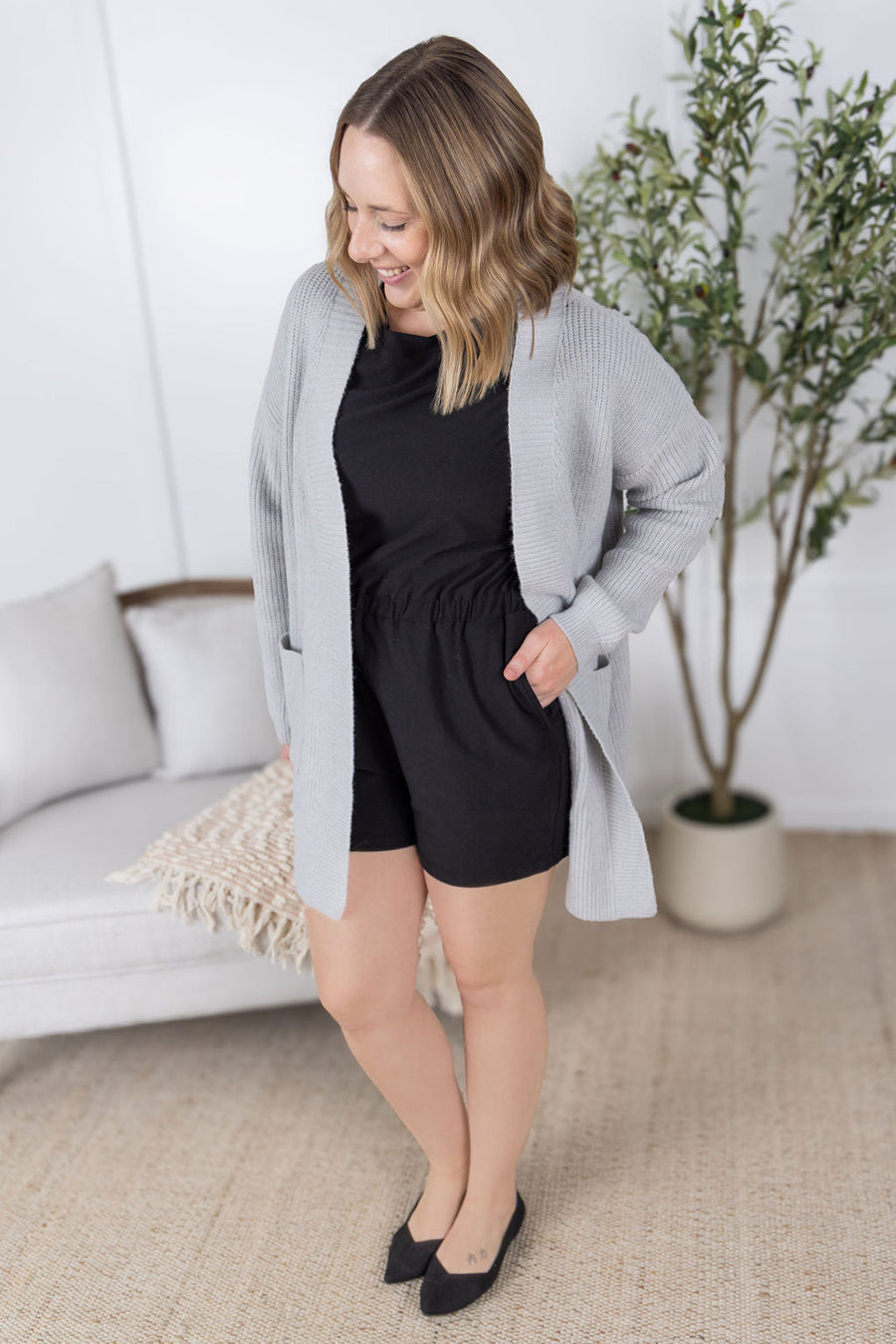 WAREHOUSE Layla Sweater Cardigan - Grey