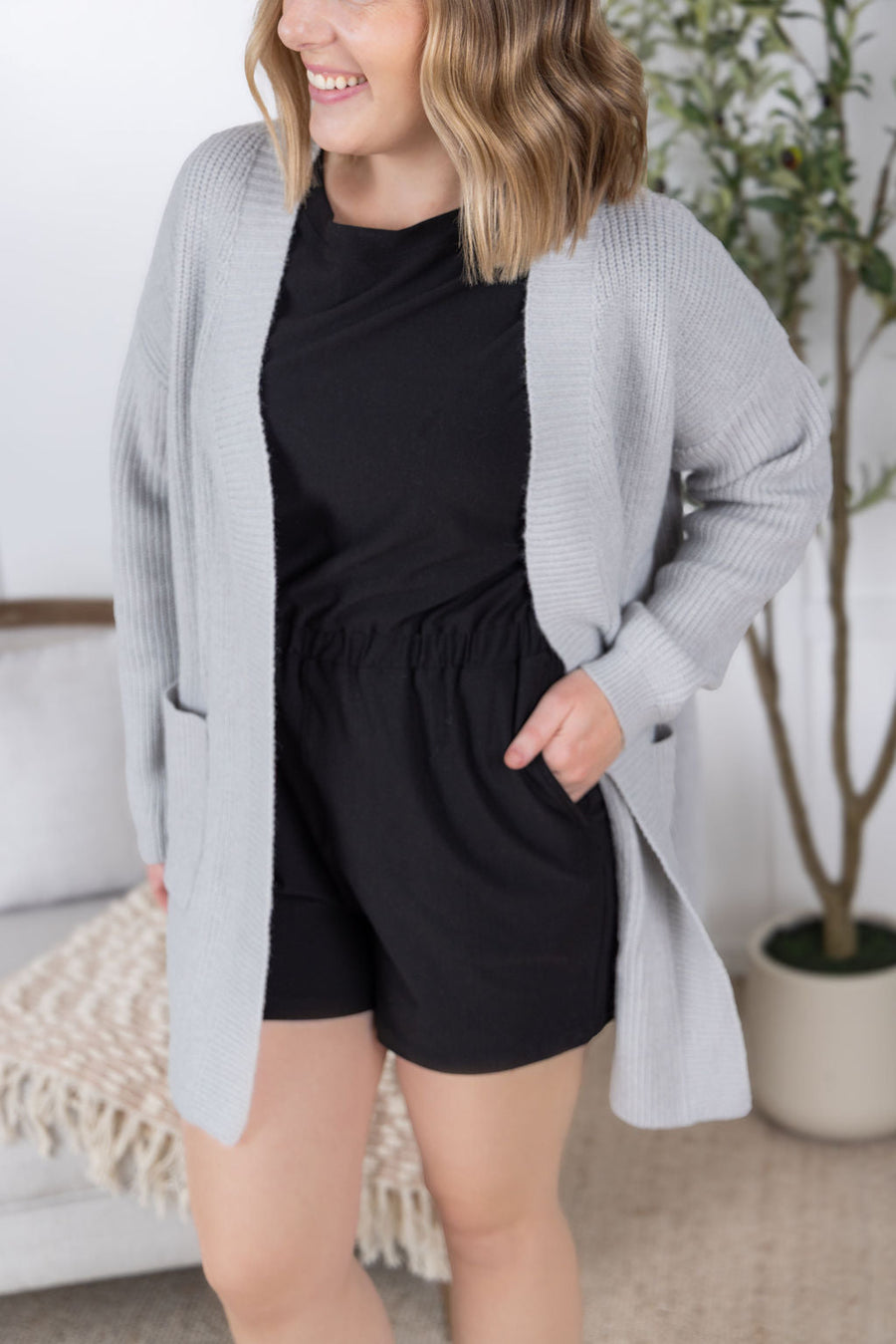 WAREHOUSE Layla Sweater Cardigan - Grey