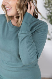 WAREHOUSE Ella Long Sleeve Top - Sage