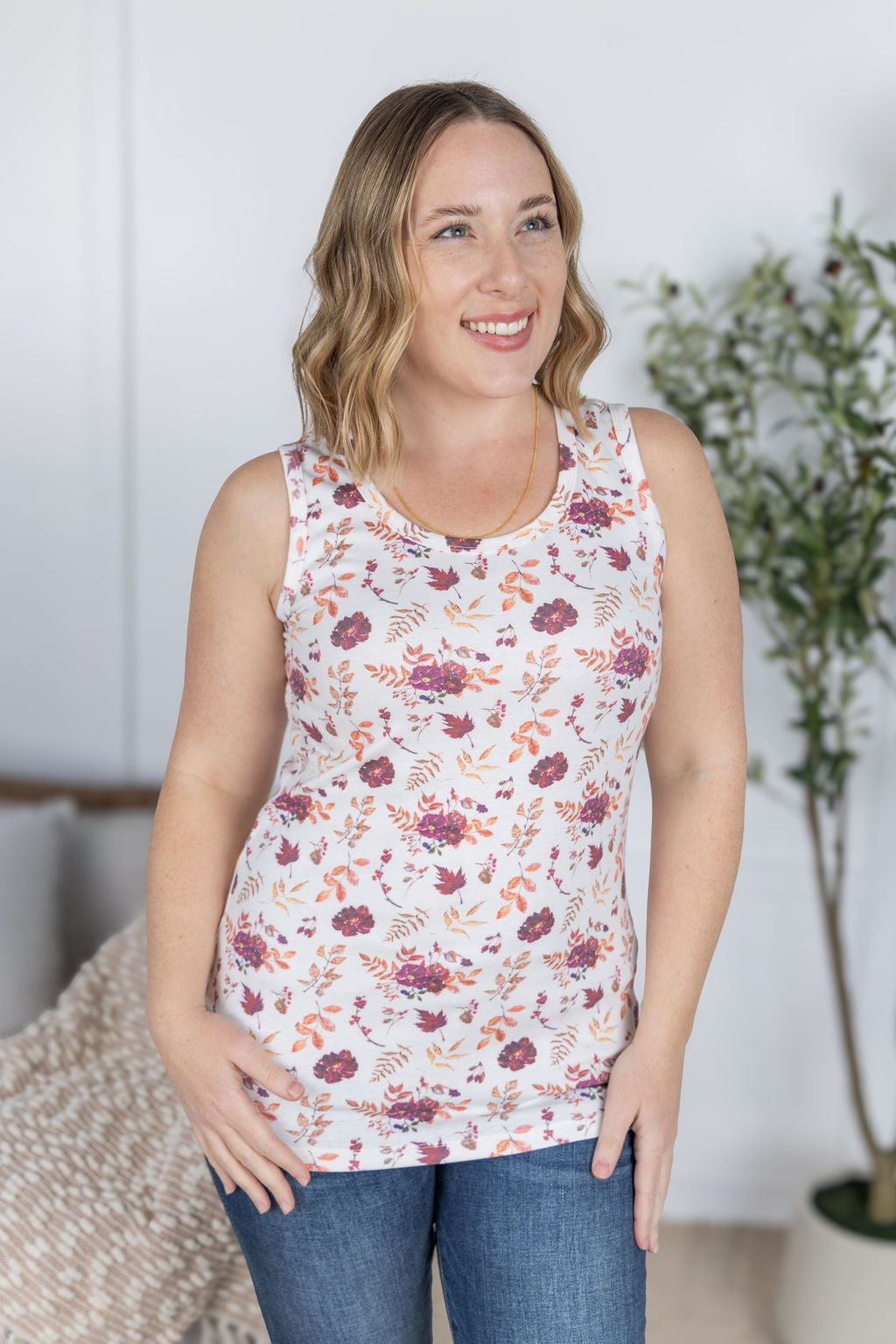 WAREHOUSE Ava Tank - Autumn Floral