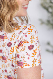 WAREHOUSE Sarah Ruffle Short Sleeve - Autumn Floral
