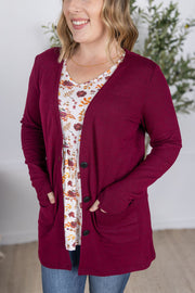 WAREHOUSE Cori Cardigan - Burgundy