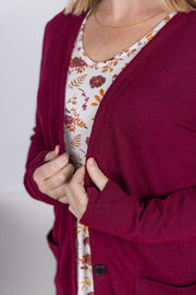 WAREHOUSE Cori Cardigan - Burgundy