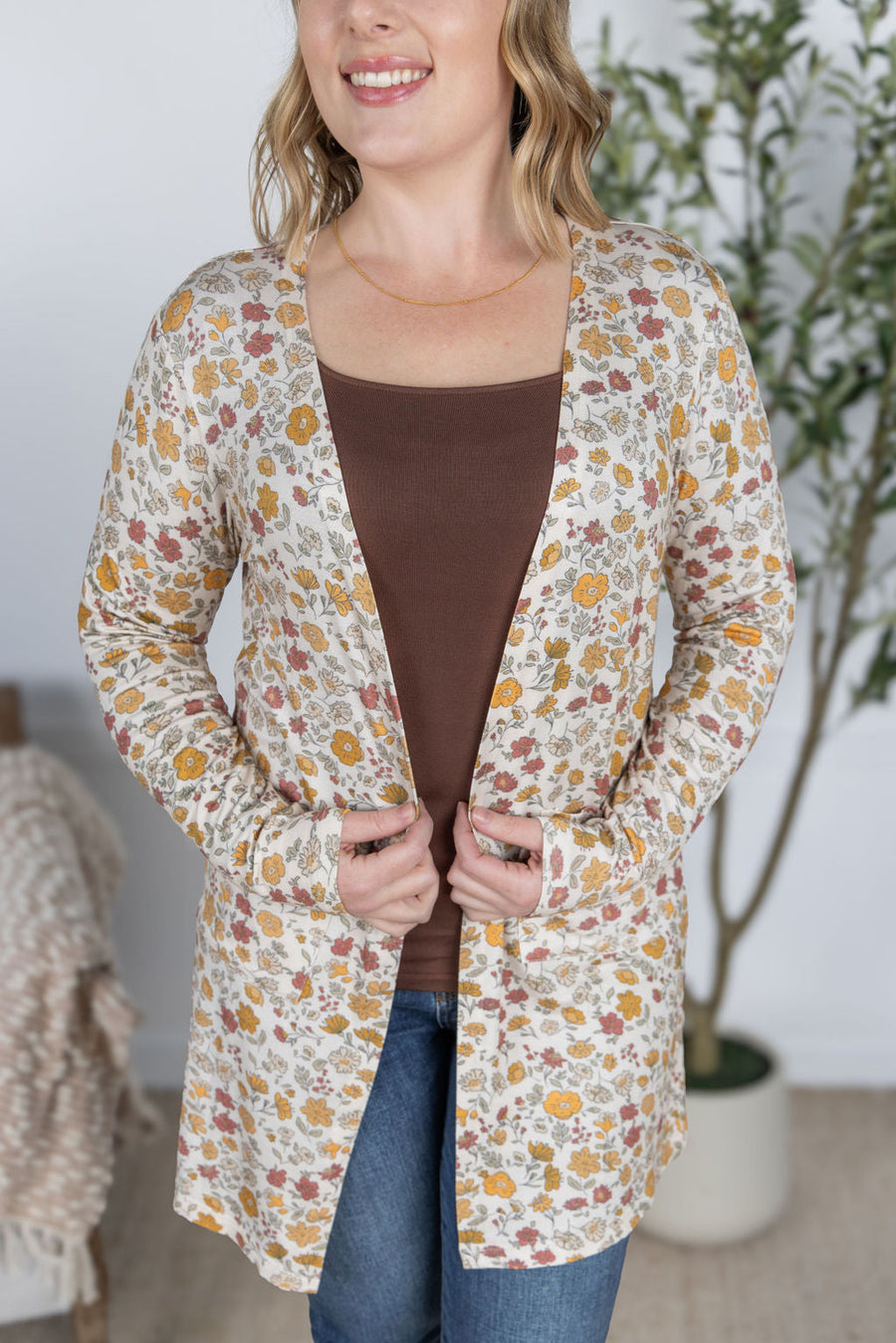 WAREHOUSE Classic Cardigan - Fall Vintage Floral