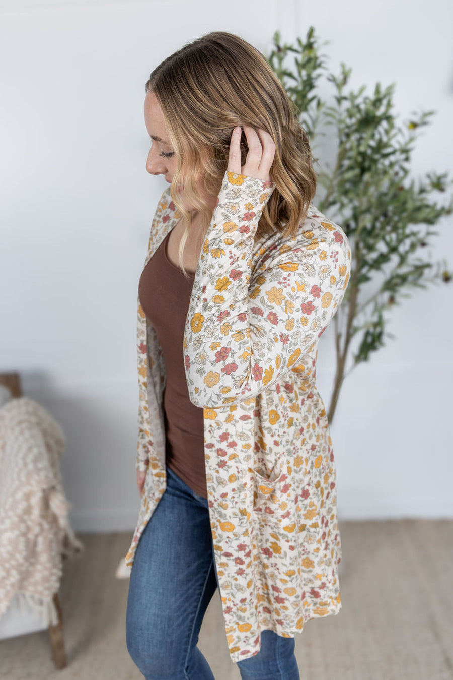 WAREHOUSE Classic Cardigan - Fall Vintage Floral