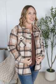 WAREHOUSE Norah Plaid Shacket - Beige Mix Plaid