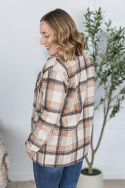 WAREHOUSE Norah Plaid Shacket - Beige Mix Plaid