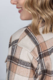 WAREHOUSE Norah Plaid Shacket - Beige Mix Plaid