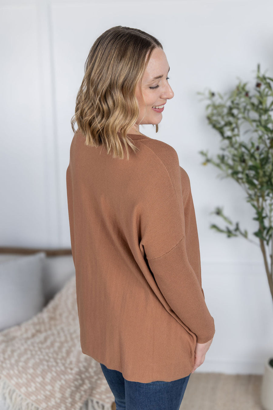 WAREHOUSE Naomi Pocket Sweater - Latte