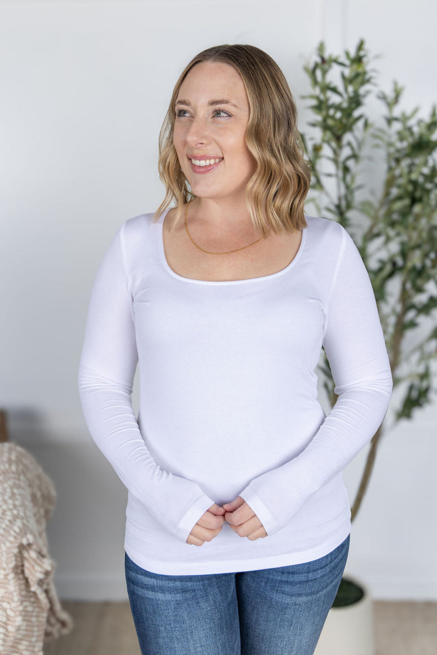 WAREHOUSE Alyssa Long Sleeve Top - White