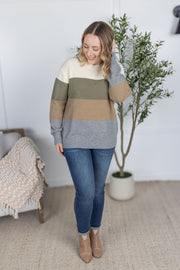 WAREHOUSE Colorblock Sweater - Neutral Mix