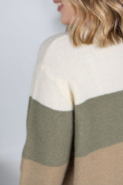 WAREHOUSE Colorblock Sweater - Neutral Mix