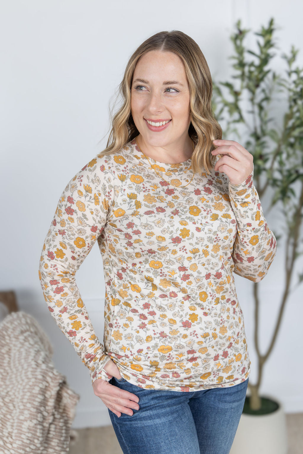 WAREHOUSE Blair Long Sleeve Top - Fall Vintage Floral