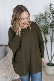 WAREHOUSE Naomi Pocket Sweater - Olive
