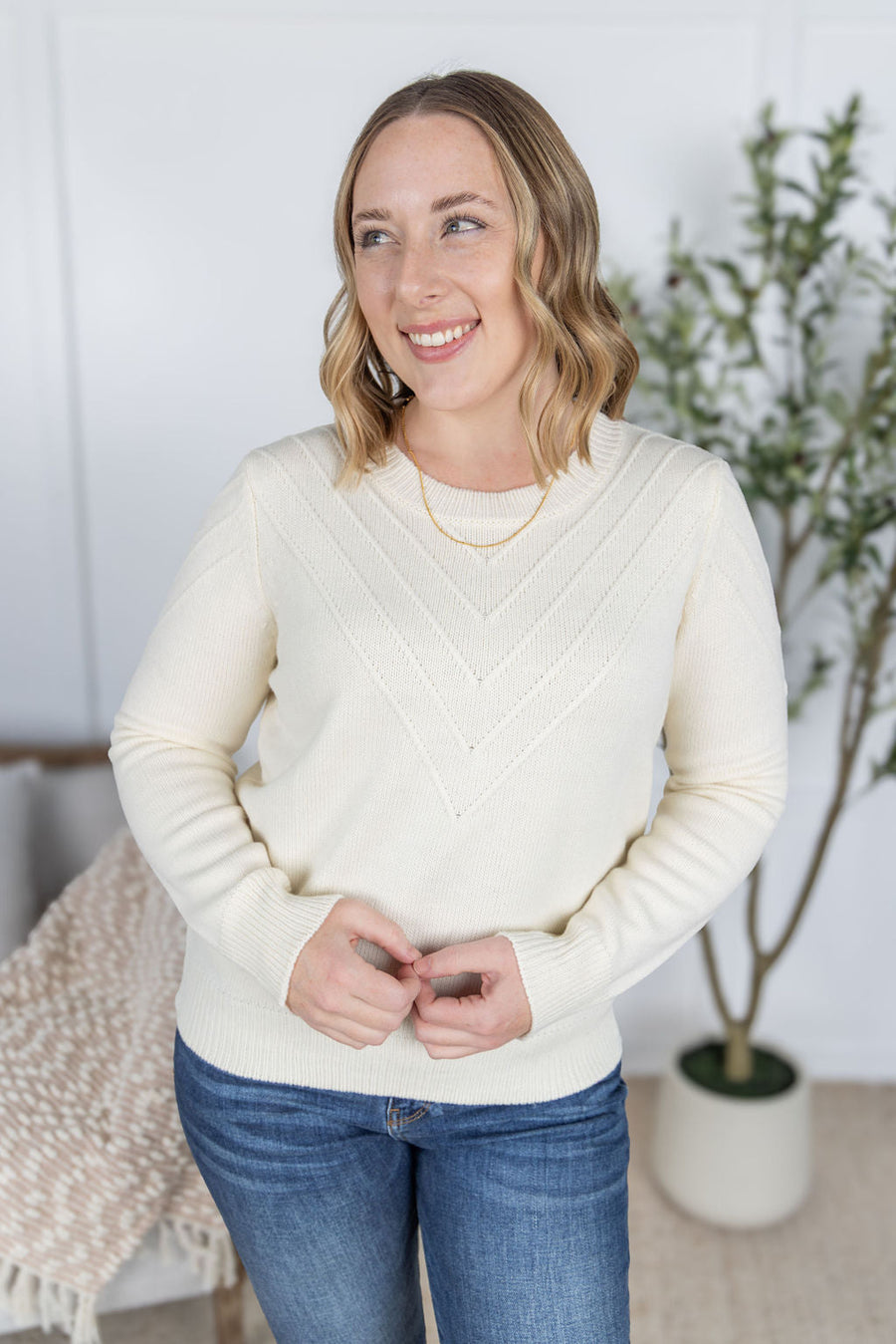WAREHOUSE Evelyn Sweater - Ivory
