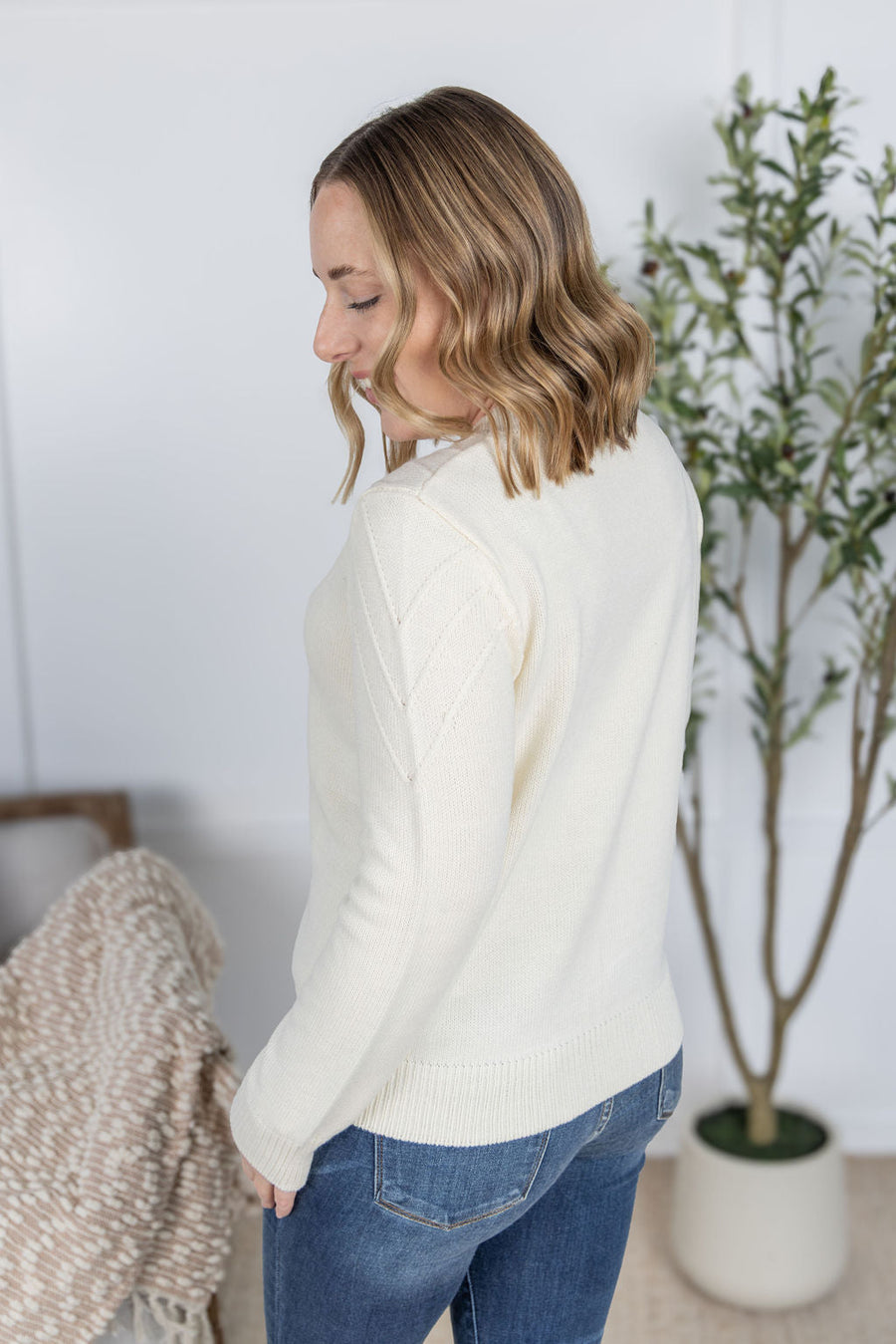 WAREHOUSE Evelyn Sweater - Ivory