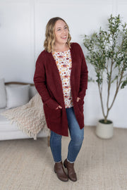 WAREHOUSE Madison Cozy Cardigan - Burgundy
