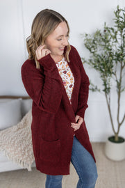 WAREHOUSE Madison Cozy Cardigan - Burgundy