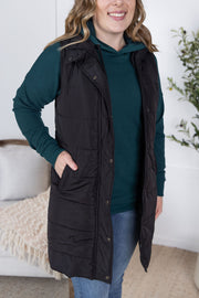 WAREHOUSE Harlow Long Vest - Black