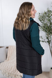 WAREHOUSE Harlow Long Vest - Black