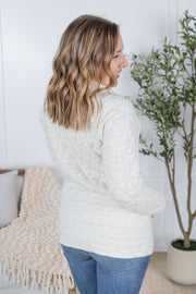 WAREHOUSE Geometric Button Snap Pullover - Oatmeal