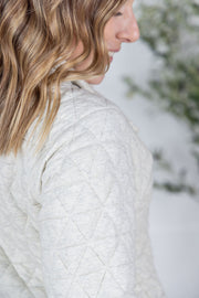 WAREHOUSE Geometric Button Snap Pullover - Oatmeal